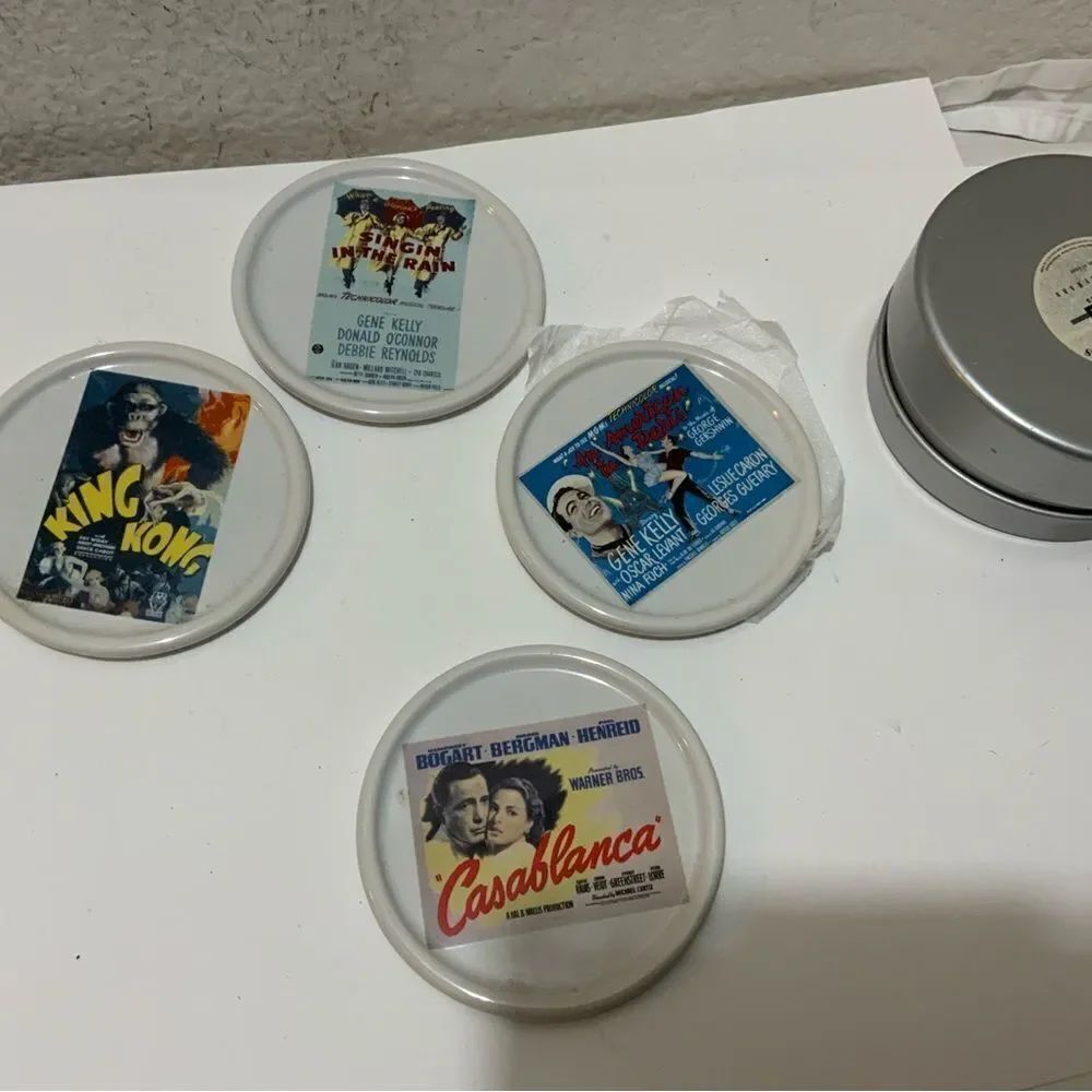 TCM Hollywood Drink Coasters Golden Era Movies Casablanca King Kong Gene Kelly